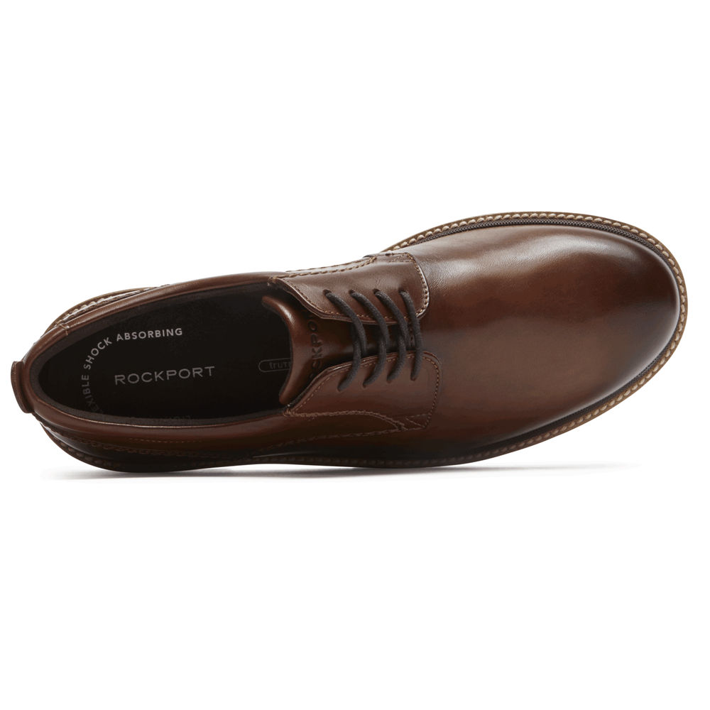 Rockport Oxfords Herre Mørke Brune - Marshall Plain Toe - HNTK03752